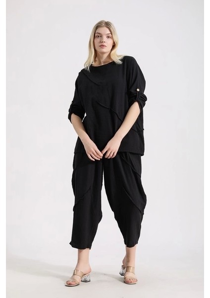 Müslin Alt Üst Kadın Takım-Siyah modelleri