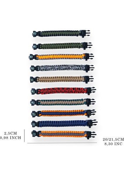 Paracord, Bileklik, El Yapımı, Hayatta Kalma Seti, Outdoor