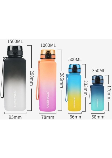 500ML Soft Touch Çift Renk Motivasyon Tritan Su Matarası