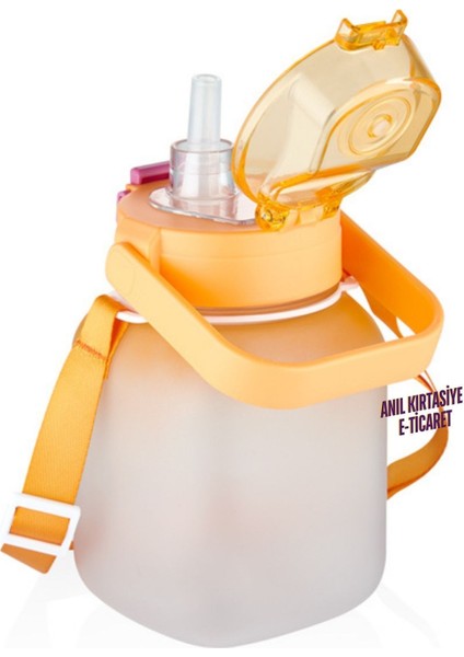 Tritan 1100 ml Çocuk Askılı Pipetli Pipetsiz Kullanım Su Matarası Çıkartma Hediyeli modelleri