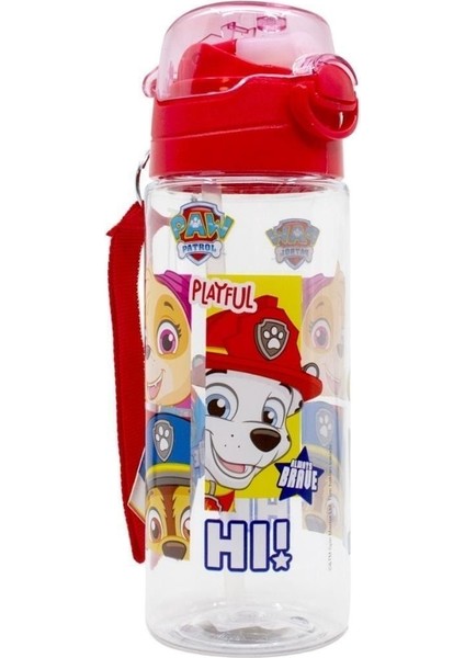 Wiggle 500ML Paw Patrol Pipetli Askılı Kilitlenebilir Su Matarası