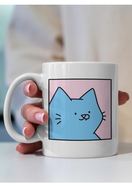 Kupa Bardak - Kedi Desenli Kupa Bardak - Hediyelik Kupa Bardak