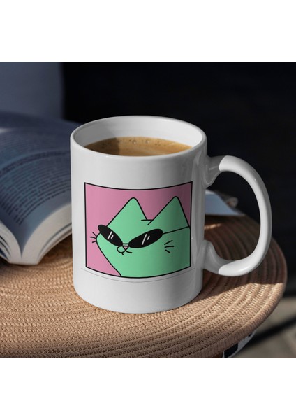 Kupa Bardak - Kedi Desenli Kupa Bardak - Hediyelik Kupa Bardak
