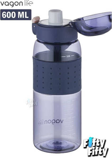 600 ml Rahat Içim (Pipetsiz) Kulplu Kaydırmaz Gövde Su Matarası -SÜZGEÇLI-FFVGN2024600ML