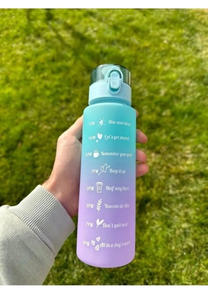 Motivasyonel Su Matarası Suluk 900 ml Pipetli Su Matarası (Siyah ) fiyatları