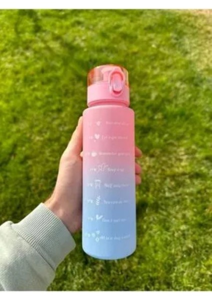 Motivasyonel Su Matarası Suluk 900 ml Pipetli Su Matarası (Siyah ) fırsatları