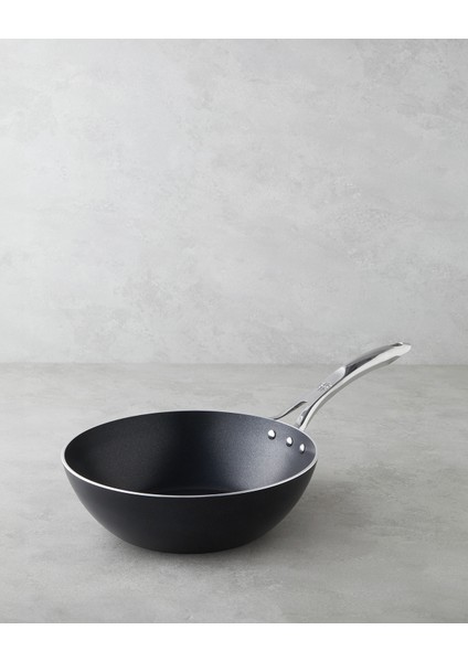 Horeca Alüminyum Wok Tava 28 cm Siyah
