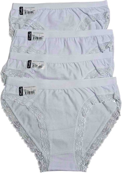 Işık 4 Lü Dantel Detaylı Bayan Bikini Külot