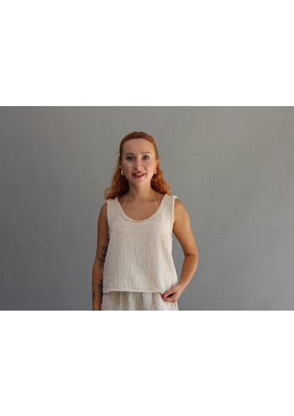 Müslin Saçaklı Çapraz Crop fiyatları