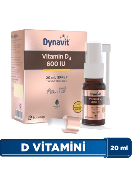 Vitamin D3 600 IU 20 mL Sprey - D3 Vitamini