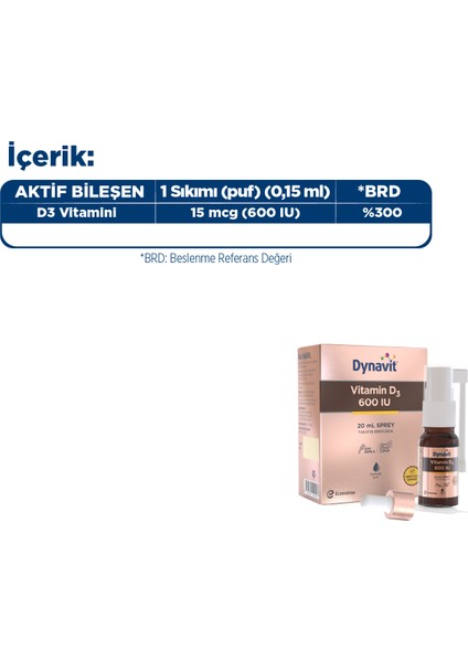 Vitamin D3 600 IU 20 mL Sprey - D3 Vitamini