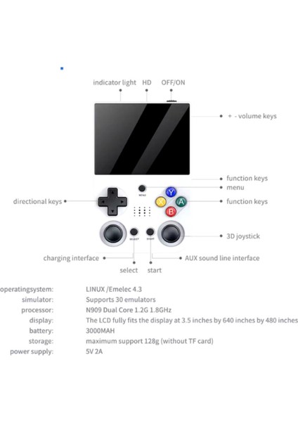 El Atarisi 3.5" Ultrahd Ekran Gamepad Retro Atari Psp/ps1/neogeo Fıfa Gta 20.000 Games Oyun Konsolu