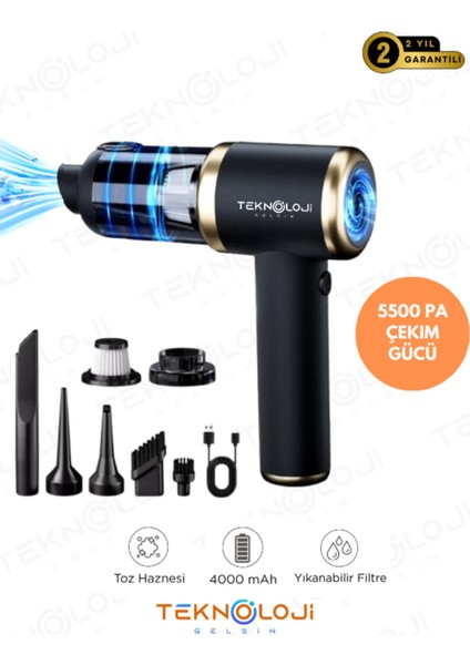 LT-132 Mini Çok Fonksiyonlu Şarjlı Araç Süpürgesi El Süpürgesi