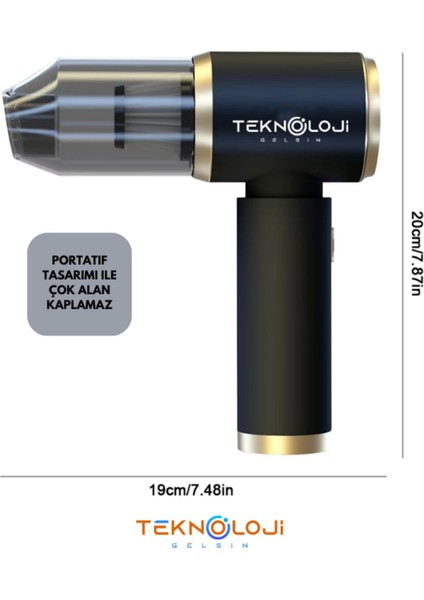 LT-132 Mini Çok Fonksiyonlu Şarjlı Araç Süpürgesi El Süpürgesi