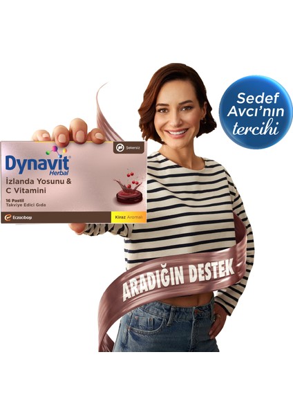 Herbal İzlanda Yosunu & C Vitamini 16 Pastil - İzlanda Yosunu, C Vitamini, Sinirliot Ekstresi