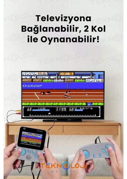 Mini Atari Taşınabilir Oyun Konsolu 3.5 Inç Ekran Çift Konsol 666 Adet Retro Oyun Gameboy El Atarisi