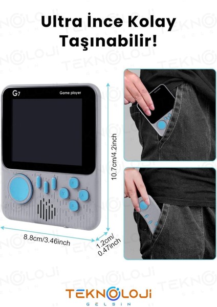 Mini Atari Taşınabilir Oyun Konsolu 3.5 Inç Ekran Çift Konsol 666 Adet Retro Oyun Gameboy El Atarisi