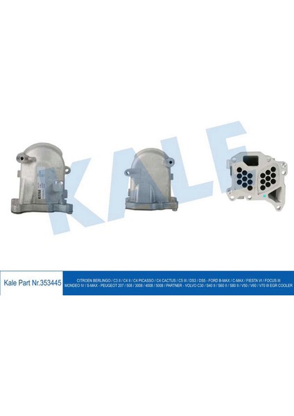 Egr Soğutucu P207-P508-P3008-P5008-PART-BERL-C3-C4-C5-DS3-DS5-C-MAX-FIESTA-FOCUS-S40-S60-S80-V60-V70 Dpmah