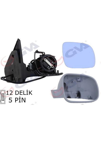 Diş Dikiz Aynasi Sağ Golf-Bora 98 Elektrikli Astarli Konveks 5 Fiş VM-188R Dpmah