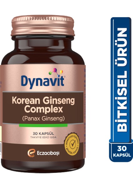 Korean Ginseng Complex (Panax Ginseng) 30 Bitkisel Kapsül - Panax Ginseng, Ginkgo Biloba, L-Arjinin