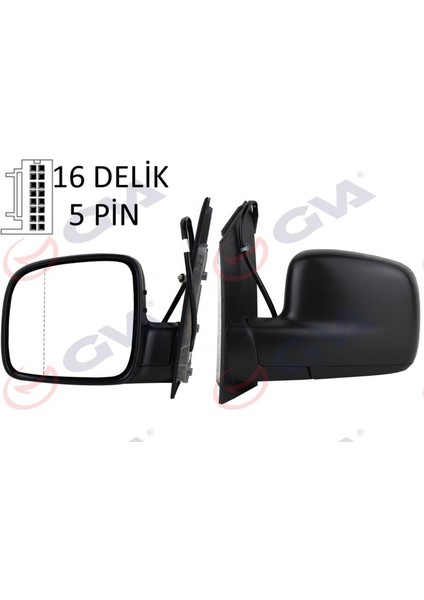 Diş Dikiz Aynasi Sol Caddy 04 Elektrikli Isitmali Asferik 5 Fiş VM-375EHAL Dpmah