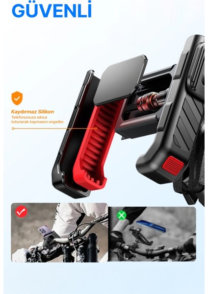 Motorsiklet Bisiklet Atv Kıskaçlı 4-7.7inç Telefon Tutucu Tutacağı JR-ZS266