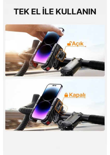 Motorsiklet Bisiklet Atv Kıskaçlı 4-7.7inç Telefon Tutucu Tutacağı JR-ZS266