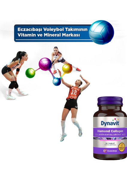 Diamond Collagen & Hyaluronic Acid 30 Tablet - 3'lü Avantaj Paketi -Tip 1 Balık Kolajeni