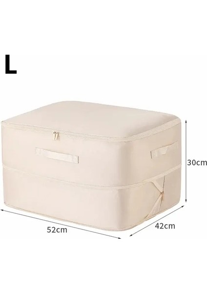 Alan Tasarruf Sıkıştırma Depolama Tote Çanta Ağır Derecesi Çok Hizmetli Dikdörtgen Kumaş Organizatör Giymeceler ve Battaniye Solun: 1 Pc Bej-L (Yurt Dışından)