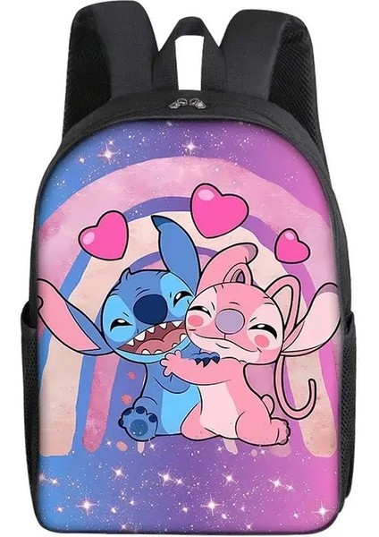 Stitch Angel Disney Sırt Çantası Okul Çantası Çocuklar Için Karikatür Karikatür Hafif Okul Çantaları Büyük Kapasiteli Erkek Kız Çocuklar Koyun Çaldırı Hediye Renk: S02 (Yurt Dışından)