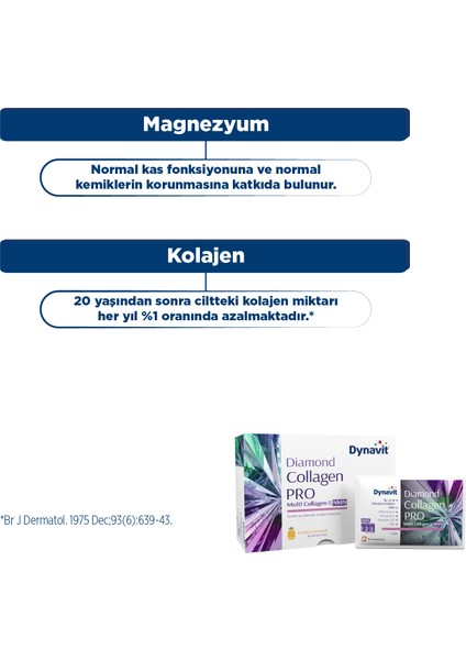 Diamond Collagen PRO Multi Collagen 30 Saşe - Hidrolize Peptit Tip 1-2-3 Kolajen, Resveratrol