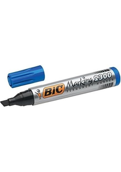 Intensity Marker 2300 Kesik Uçlu Permanent Markör Mavi 12'li Kutu, 3,7 mm ile 5,5 mm Kalın Uç, Kapağı 1 Ay Açık Kalsa Da Kurumayan Mürekkep