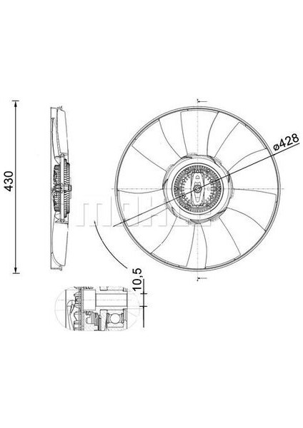 Mahle-Knecht-Behr CFF529000P Fan Termiği Crafter 2.0 16-Dasa-B-C Daua-B-C Dava Dawa 04L121301A