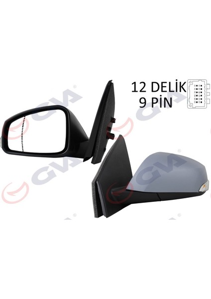 Diş Dikiz Aynasi Sol Fluence 10 Elektrikli Isitmali Sinyalli Sensörlü Astarli Asferik VM-6141EHPSAL Dpmah