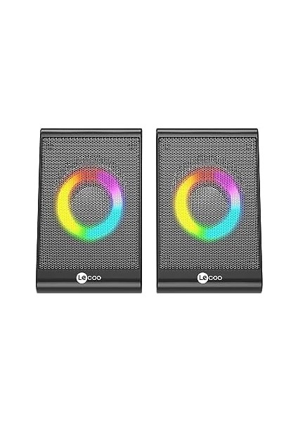 DS100 Kablolu (Usb+3.5mm) 1+1 Stereo Surround Ses 6W Rgb Aydınlatmalı Gelişmiş Ses ve Tak Çalıştır Kolay Kurulum Soundbar 410G Kompakt Masaüstü Hoparlör Siyah (Çifti Olarak Satılır)