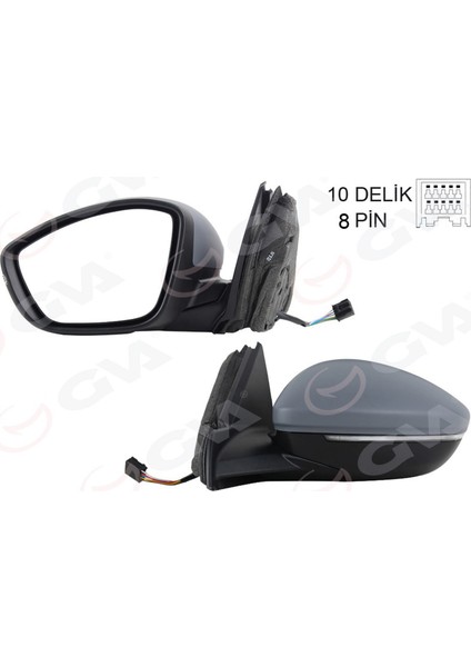 Diş Dikiz Aynasi Sol Elektrikli Isitmali Sinyalli Katlanir Astarli Konveks 208 19- Corsa F 19- 10H8P Dpmah