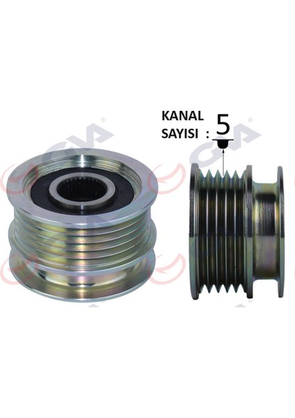 Alternatör Kasnaği Rulmanli Megane-Clio Ii-Kangoo-Twng-Symbol Ii 01- 5 Kanalli K9K-K4M Dpmah