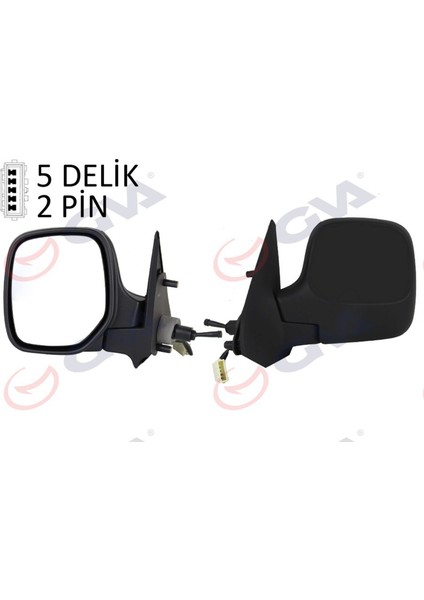 Diş Dikiz Aynasi Sol Berlingo-Partner 97 Mekanik Isitmali Konveks 2 Fiş VM-118NL Dpmah