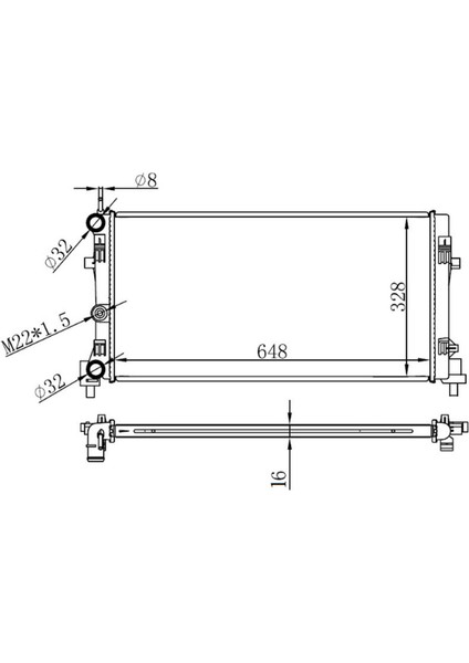 Radyatör Brazing A1-Ibiza V-Polo 1.2-1.4-1.6 09 Ac Klimasiz Mek 648X326X16 Dpmah