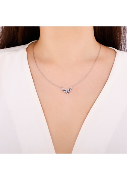 0.67 Karat Safir Pırlanta Kolye