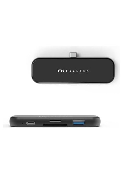 Type-C Adaptör USB Çoğaltıcı Çoklayıcı HDMI Dönüştürücü Macbooklara iPhone 15 iPad Pro Android Cihazlara Uyumlu Siyah