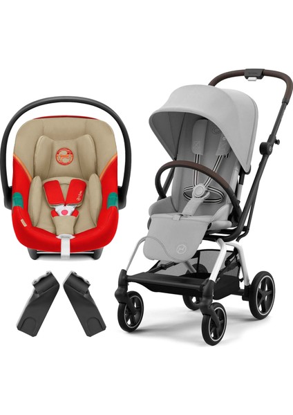 Eezy S Twist+2 (Fog Grey) + Eezy Twist Adaptör + Cybex Aton S2 Isize ( Autumn Gold)