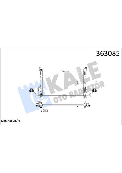 Brazing Versiyonu KL356320 Renault Trafic Iii Jg 1.6/2.0dci 14 115PS - Opel Vivaro B 1.6cdti 14 - Fiat Talento 1.6d 16 Ac mt Mekanik 750X490X24 Su Radyatörü Dpmah