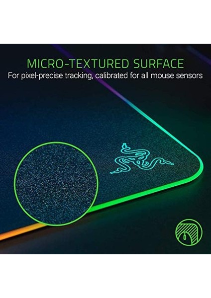 Firefly V2 - Oyun Fare Altlığı (Mikroyapılı Yüzeyli Oyun Fare Altlığı, Kablo Montajı ve Rgb Aydınlatma) Siyah