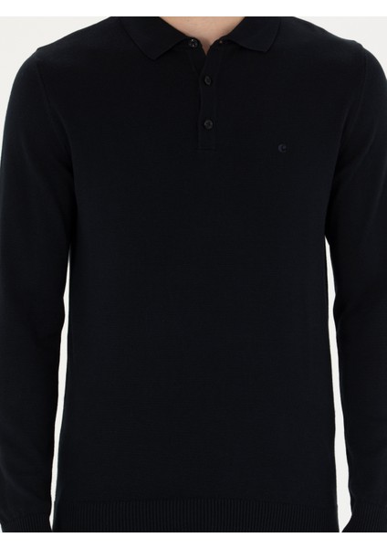 Erkek Lacivert Slim Fit Basic Kazak 50274546-VR033