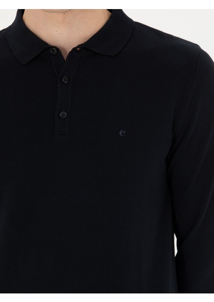 Erkek Lacivert Slim Fit Basic Kazak 50274546-VR033