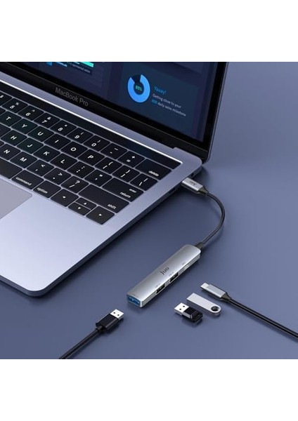Type-C 4 Portlu USB 3.0 / USB 2.0 Çoklayıcı Dönüştürücü Hub