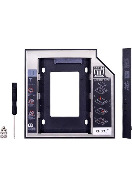 1647 9,5 mm 2,5 Inç SSD HDD Sabit Disk Için Sürücü Sata 3 (Dizüstü Bilgisayar) Sabit Sürücü Çerçevesi SSD Veya Sata Diskinizi Harddisk Yuvasına Takıp, Bu Cihaz Da Dvd/cd Okuyucusuna Takılır