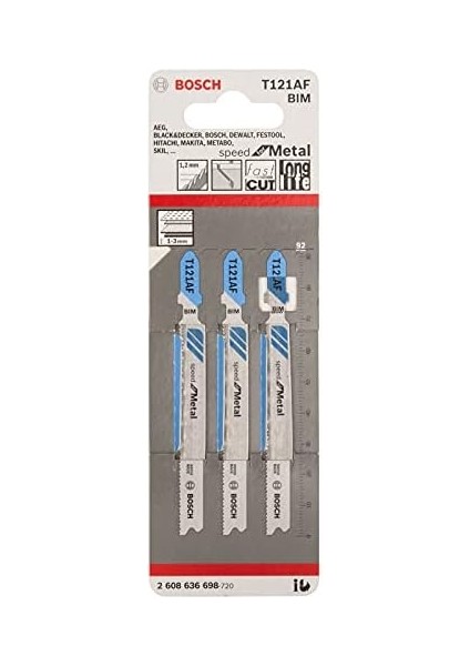 Dekupaj Testere Bıçağı T 121 Için Af, Speed Metal, 25-Pack, 2608636700