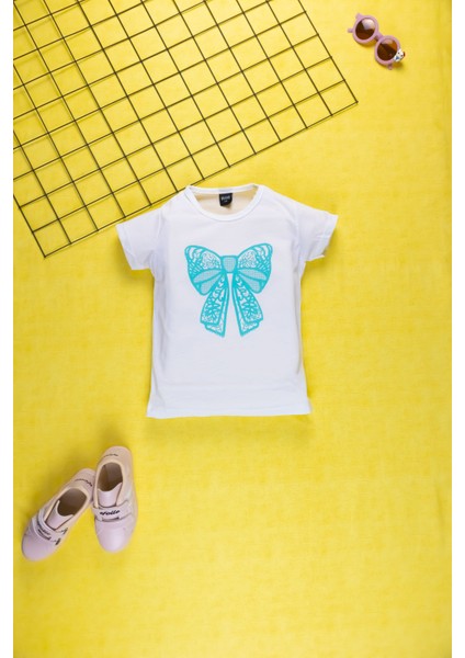 Kız Çocuk Yazlık Şık Takım | Fiyonk Desenli Tişört ve Eşofman Alt I Pamuklu Terletmez I Çocuk Takım fırsatları